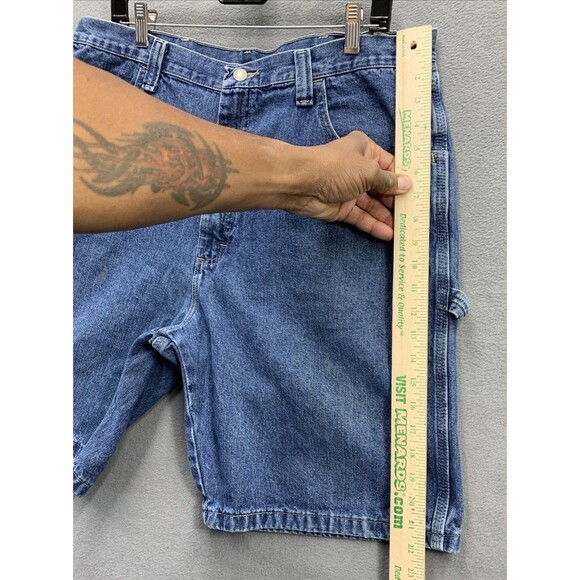 Vintage Wrangler Carpenter Shorts Mens Size 38 Relaxed Fit Hammer Loop Blue - Picture 8 of 16